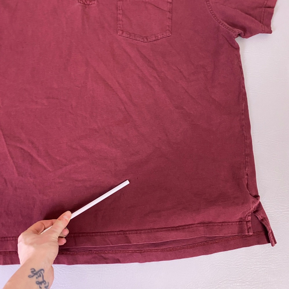 St. Johns Bay Polo Shirt Men's Size XL Maroon Burgundy Short Sleeve Cotton *Flaw - Picture 8 of 13